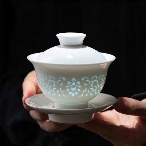 21d95ea41d81d96bada438a761b482fd Linglong porcelain three talents cover the bowl and tea cup