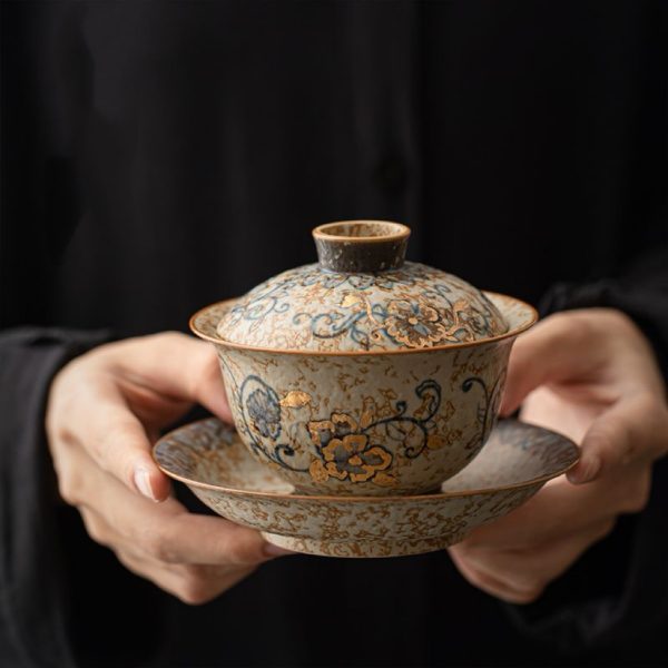 a33f17e1c8f8a1fd0188a73dbf987ea3 Hand-painted blue fireworks stone red three talents covered bowl ceramic tea bowl with lid kung fu tea set