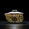 Blue and flower tangled lotus hand-grabbing pot lid bowl tea cup (2 cups per pot)